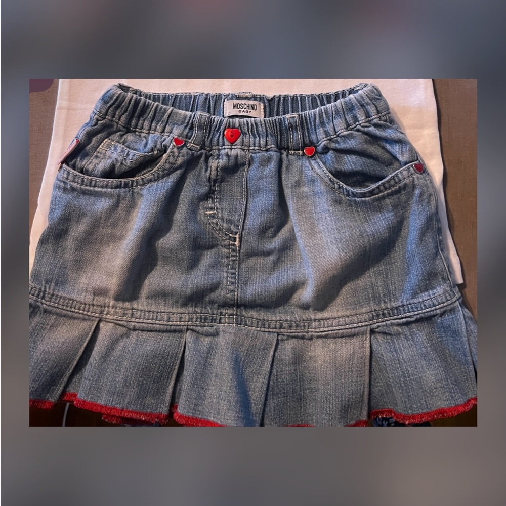 Moschino Kids Blue Denim Skirt